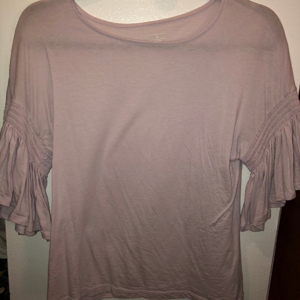 Lilac Ruffled Sleeves Top